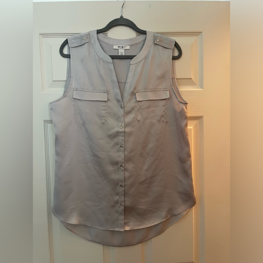 WHBM silver blouse